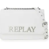 Replay Bolso de hombro plata / blanco