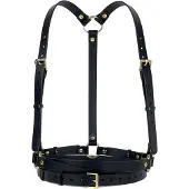 Haute Cuir Cinturón 'Double Belt Harness' negro