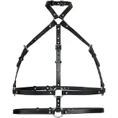 Haute Cuir Cinturón 'Double Belt Chest Harness' negro