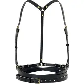 Haute Cuir Cinturón 'Slim Double Belt Harness' negro