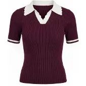 Noella Jersey 'Lilo' rojo vino / blanco