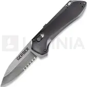 Gerber Navaja Highbrow Pivot Lock A/O Gray, hoja dentada