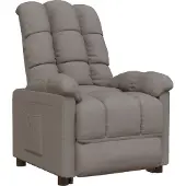 Syfax Sillón reclinable de tela gris taupe