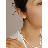 Hey Happiness Pendientes 'Dot Pearl' oro