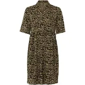 Bonprix Vestido camisero marrón claro / negro