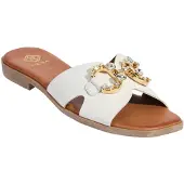 Desa Zapatos abiertos 'Hausschuhe' blanco