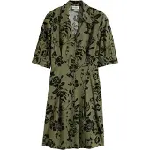 Bonprix Vestido camisero oliva / negro