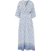 Bonprix Vestido azul / blanco