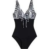 Bonprix Traje de baño negro / blanco