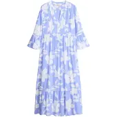 Bonprix Vestido de verano azul / blanco
