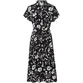 Bonprix Vestido camisero negro / blanco