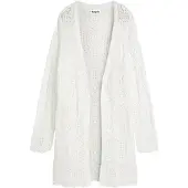 Bonprix Abrigo de punto blanco lana