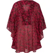 Bonprix Túnica rojo oscuro / negro
