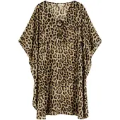 Bonprix Vestido de playa beige / camelo / negro