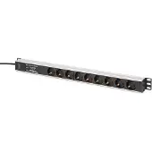 Digitus DN-95438 Steckdosenleiste 9-fach 19" Alu. 1HE 2m schwarz