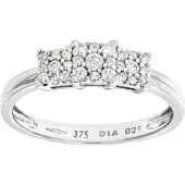Diamant L'Eternel Anillo 'Cluster-Ring aus 375 Weißgold mit Diamant' plata