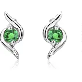 Diamant L'Eternel Pendientes 'Ohrringe aus 375 Weißgold mit Smaragd' plata