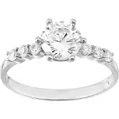 Diamant L'Eternel Anillo 'Verlobungsring aus 375 Weißgold mit Zirkonia' plata