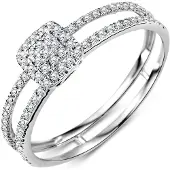 Diamant L'Eternel Anillo 'Ring aus 375 Weißgold mit Diamant' plata