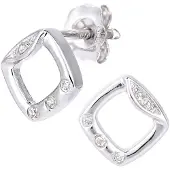Diamant L'Eternel Pendientes 'Ohrringe aus 375 Weißgold mit Diamant' plata