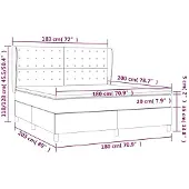 vidaXL Cama con somier y colchón azul , 180x200 cm, tapizada en tela