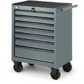 HBM Carro de herramientas de 7 cajones, gris