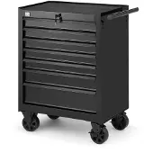 HBM Carro de herramientas 7 cajones, negro