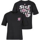 Miss Tee Camiseta 'Self Love Club' rosa / altrosa / negro / blanco