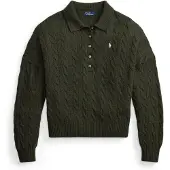 Ralph Lauren para mujer. 211B17767002 Jersey tipo polo de lana y cachemira verde (XL), Casual, Manga larga, outlet 20