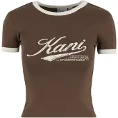 Karl kani Camiseta 'Varsity' beige claro / chocolate