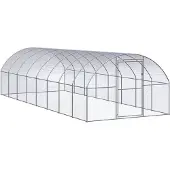 vidaXL - Gallinero para exteriores, 3x8x2 metros, acero galvanizado
