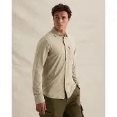 PME Legend Camisa 'Shirt with garment-dye wash and chest pocket' beige