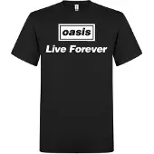 Oasis Camiseta 'Live Forever T-Shirt' negro