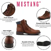 Mustang Botas con cordones cognac