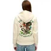 Superdry Sudadera con cremallera crema / gris / esmeralda / naranja