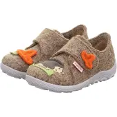 Superfit Zapatillas de casa 'HAPPY OCTI' crema / beige oscuro / naranja oscuro / negro