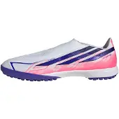 Adidas adidasBota de fútbol sin cordones F50 Hyperfast League moqueta 48 2/3 Cloud White / Solar Purple / Solar Turbo Unisex
