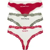 LASCANA Tanga verde oscuro / rojo / blanco / offwhite