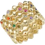 Giorgio Martello Milano Anillo oro / verde / naranja / rosa