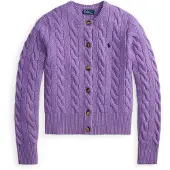 Ralph Lauren para mujer. 211972104505 Cárdigan de lana y cachemira lila (XL), Casual, outlet 2026.