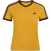 Adidas adidasCAMISETA ENTALLADA 3 STRIPES XL Preloved Yellow / Aurora Coffee Mujer