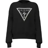 GUESS Sudadera negro / plata / blanco
