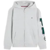 Tommy Hilfiger Sudadera con cremallera gris claro / verde oscuro