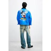 Desigual , Cazadora estampada Mickey, Hombre, Algodon, Azul, L