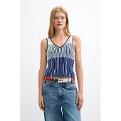Desigual , Top Punto sin mangas, Mujer, Azul, XL