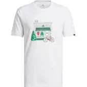 Adidas Camiseta 'Holiday Shop' verde hierba / rojo vivo / blanco