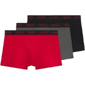 HUGO Calzoncillo boxer piedra / rojo vivo / negro