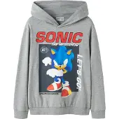 Name It Kids Sudadera 'NKMAlfe Sonic' azul real / gris moteado / rojo carmesí / negro