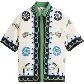 Next Blusa azul oscuro / verde / negro / blanco