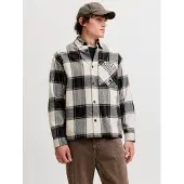Jack & Jones Camisa 'JJEJackson' marrón / negro / negro moteado / blanco